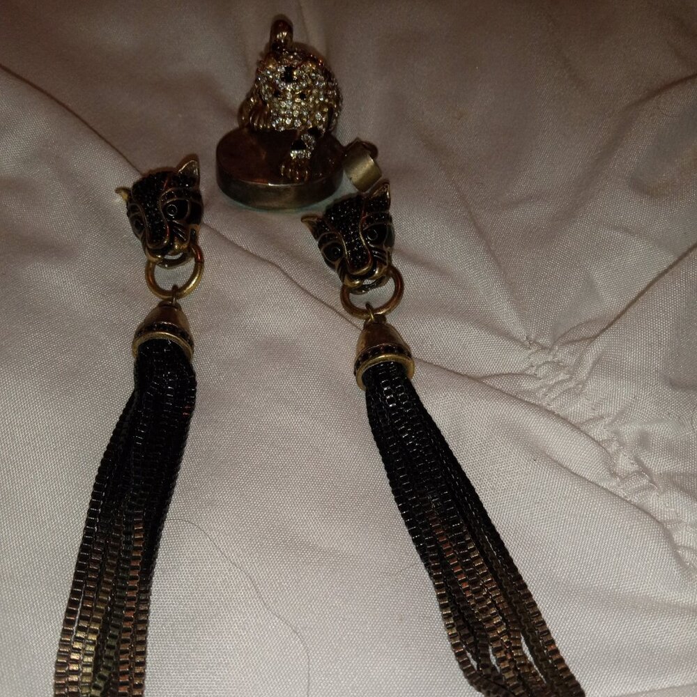 Cat earrings and ring